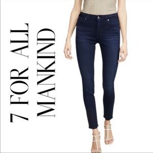 7 For All Mankind | High Waist Roxanne Dark Wash Ankle Skinny Jeans 24